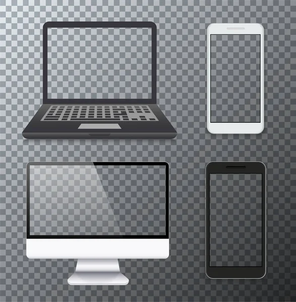 Vettoriale icone gadget moderni su sfondo trasparente . — Vettoriale Stock