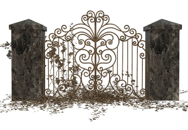 Illustration Stone Iron Gate — Stock Photo, Image