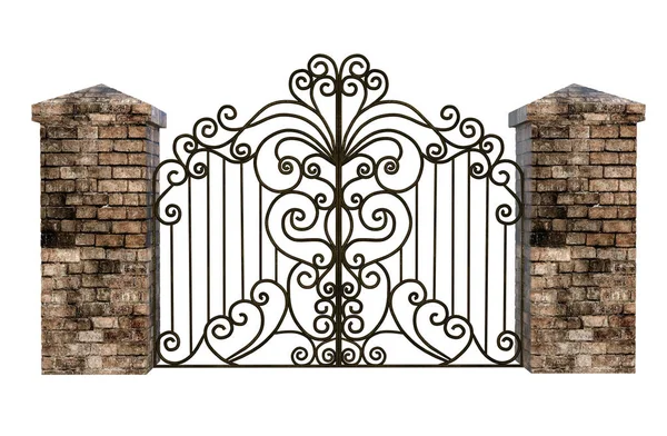 Illustration Stone Iron Gate — Stock Photo, Image