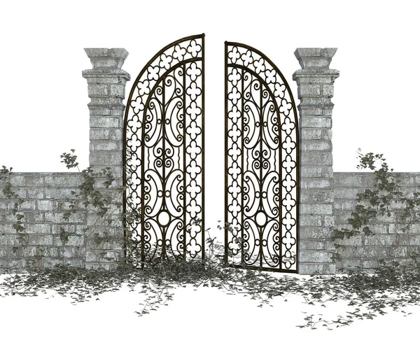 Ilustração Portão Ferro Pedra — Fotografia de Stock