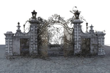 Taş demir kapının 3D çizimi