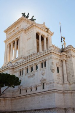 Rome, İtalya - 12 Ekim 2016: Victor Emmanuel II (Anavatan olarak da bilinen sunak), Ulusal Anıtı, yan görünüm parçası
