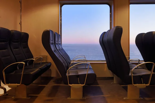 Passenger compartment on the sea ferry boat. — Stock Photo, Image