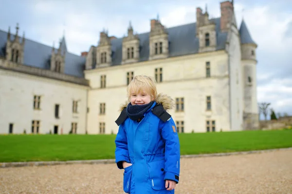 Menino Fundo Famoso Castelo Real Amboise Dos Mais Belos Castelo — Fotografia de Stock