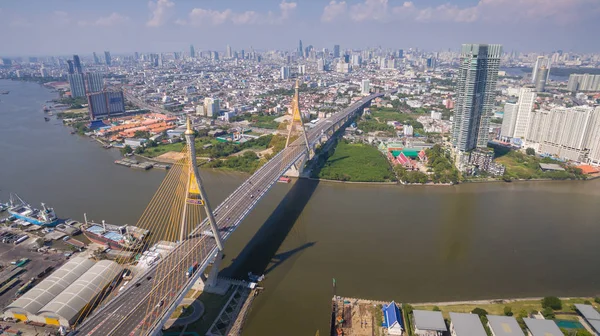 Bhumibol most průmyslová Ring silniční most — Stock fotografie