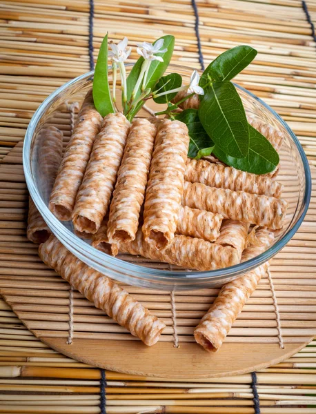 Thailand dessert knapperig broodje kokosmelk smaak — Stockfoto