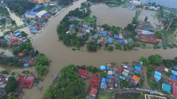 Vue aérienne de l'inondation — Photo