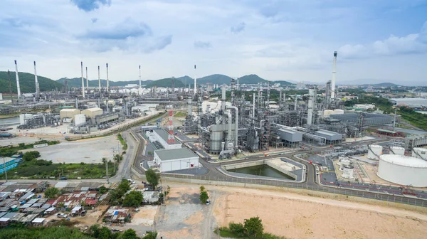 Industrial view at oil refinery plant — Stock Photo, Image