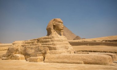 Sphinx and great pyramids clipart