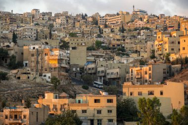 Ürdün 'ün başkenti Amman City' nin havadan görünüşü