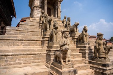 eski buddhistic heykelleri bhaktapur kare üzerinde. Katmandu, nepal