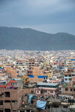 Nepal Katmandu şehrinin havadan görünümü