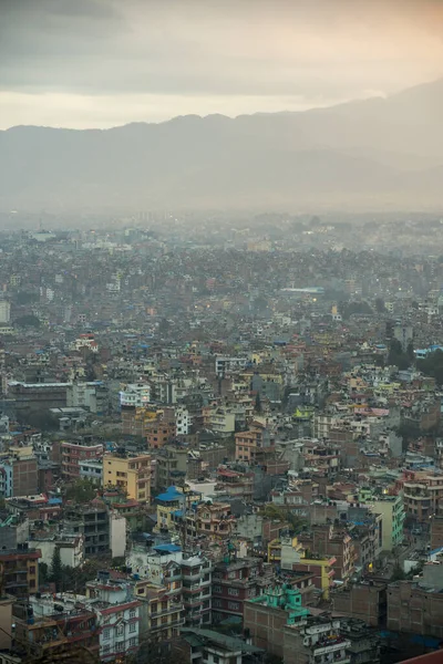 尼泊尔加德满都市的鸟瞰图 — 图库照片