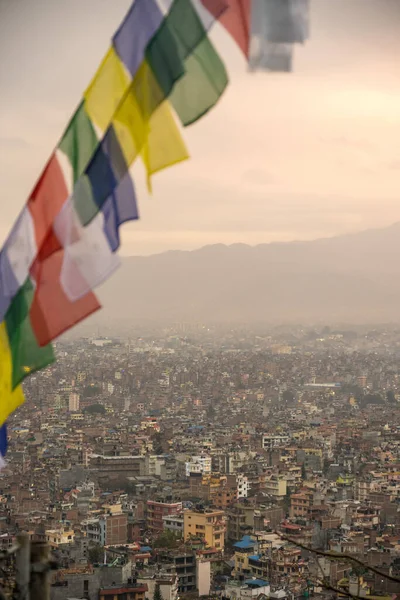 尼泊尔加德满都市的鸟瞰图 — 图库照片