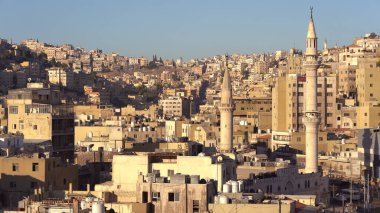 Ürdün 'ün başkenti Amman City' nin havadan görünüşü
