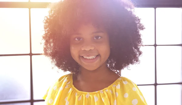 Portrait Happy Little Smile African Girl — Stock Photo, Image