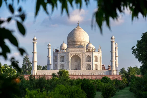 Taj Mahal Durante Tramonto Fiume Yamuna Agra Uttar Pradesh India — Foto Stock