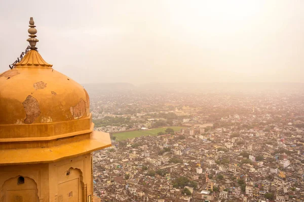 Vue Aérienne Jaipur Depuis Fort Nahargarh Coucher Soleil Rajasthan Inde — Photo