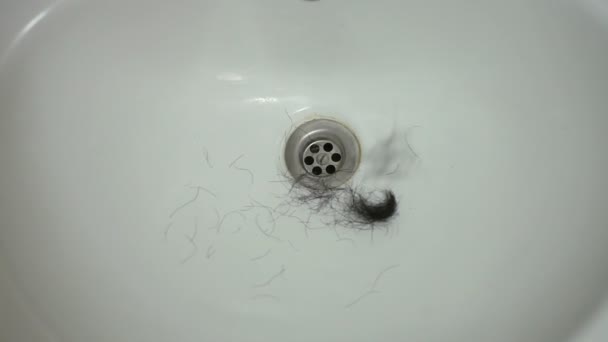 Bathroom Sink With Hair From Shaving Beard And Mustache