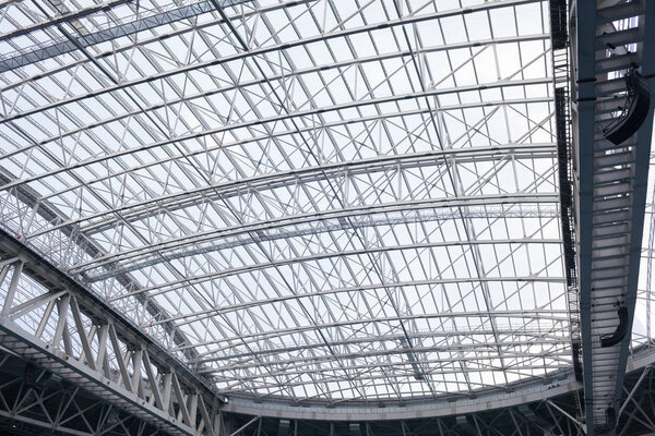 The retractable roof stadium from the inside. Heavy metal design.