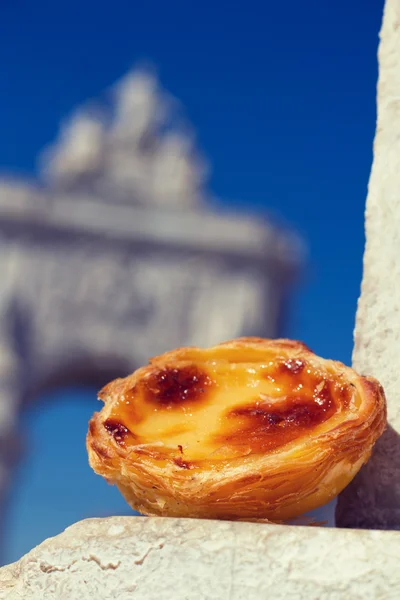 Sobremesa portuguesa pastel de nata — Fotografia de Stock