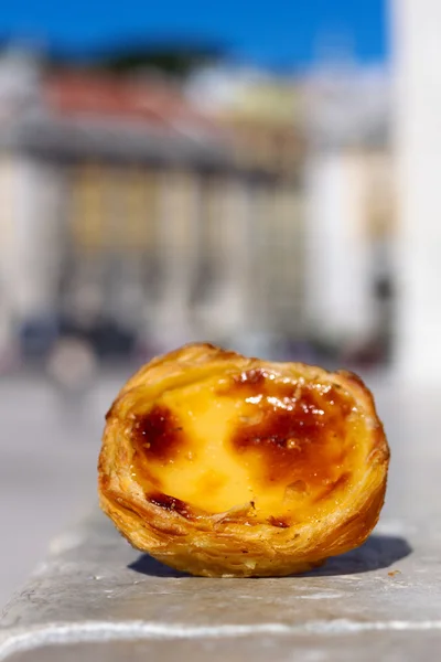 Sobremesa portuguesa pastel de nata — Fotografia de Stock