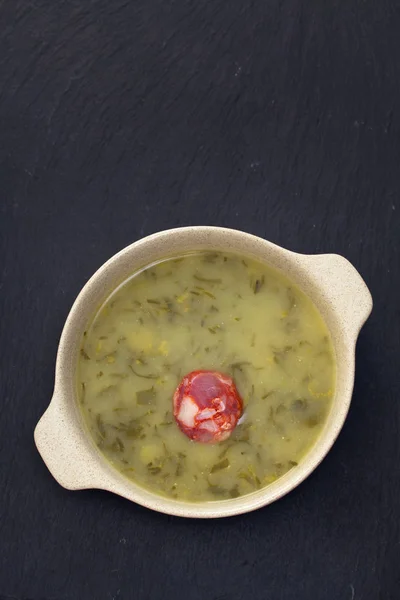Traditional portuguese soup caldo verde — Stock Photo, Image