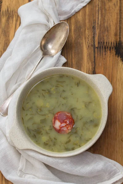 Tradisional portugis sup caldo verde — Stok Foto