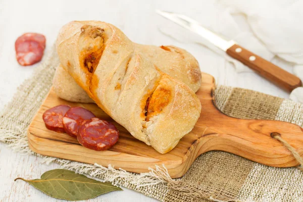 Brood met chourico aan boord — Stockfoto