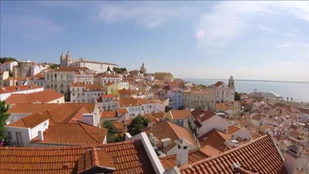 Vista desde el turismo Por do Sol, Lisboa, Portugal — Vídeo de stock