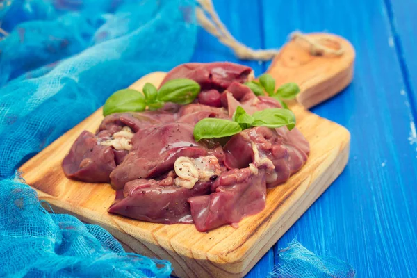 Rauwe kippenlever met zwarte peper — Stockfoto