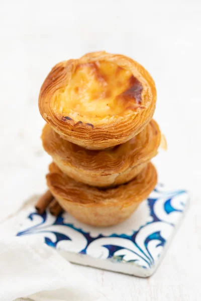 Torta de ovo portuguesa pastel de nata — Fotografia de Stock