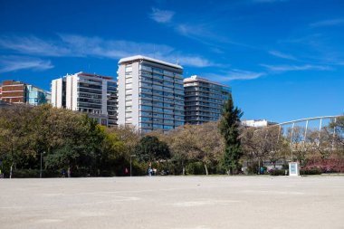 VALENCIA, İSPA - 08 Mart 2020: Jardin del Turia Bahçesi