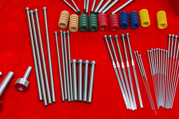 Ejector pins and spring for injection mold — Stock Photo, Image