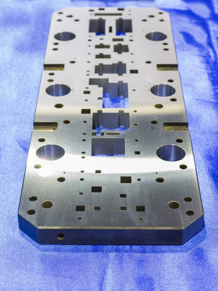 Machined steel plate for manufacturing tooling — Stock Photo, Image