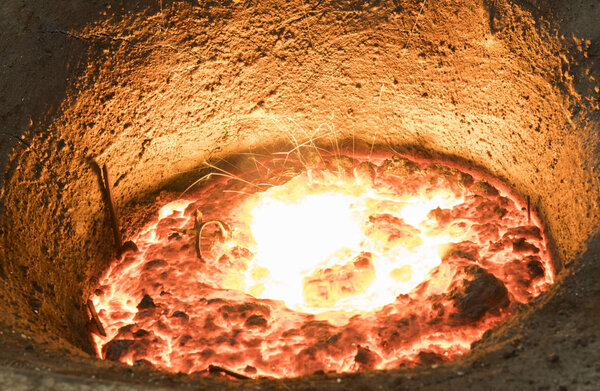 Molten metal in Induction Furnace 