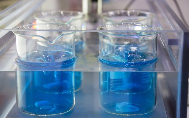 Manyetik karıştırıcı üzerinde kabı