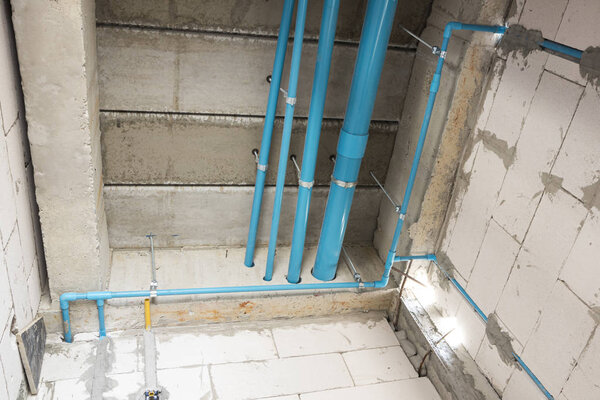 PVC tube  in water piping system  install under concrete floor i