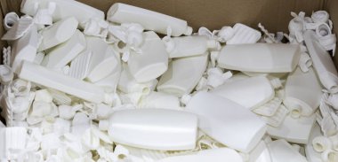 white plastic scrap form Extrusion Blow Moulding Process  clipart