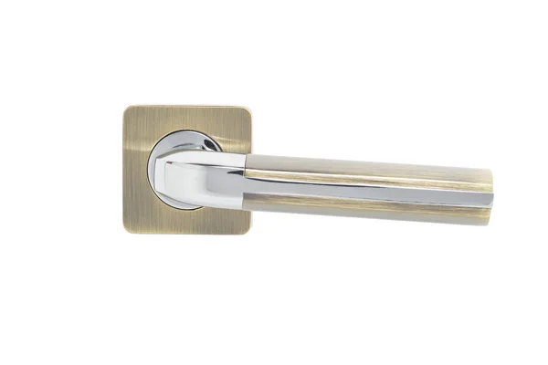 Metal door handle isolated on white background — Stock Photo, Image
