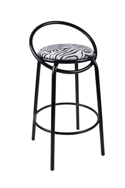 Moderner schwarzer Stuhl isoliert auf weißem Hintergrund. Zebrasitz — Stockfoto