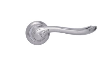 Beyaz arka plan yan görünüm üzerinde izole metal kapı kolu