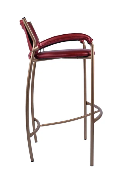 Rotgold Barhocker Stuhl isoliert auf weiß — Stockfoto