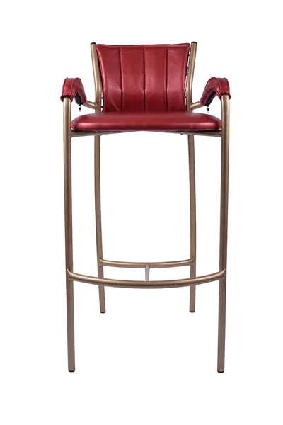 红金酒吧凳子椅上的白色隔离 — 图库照片
