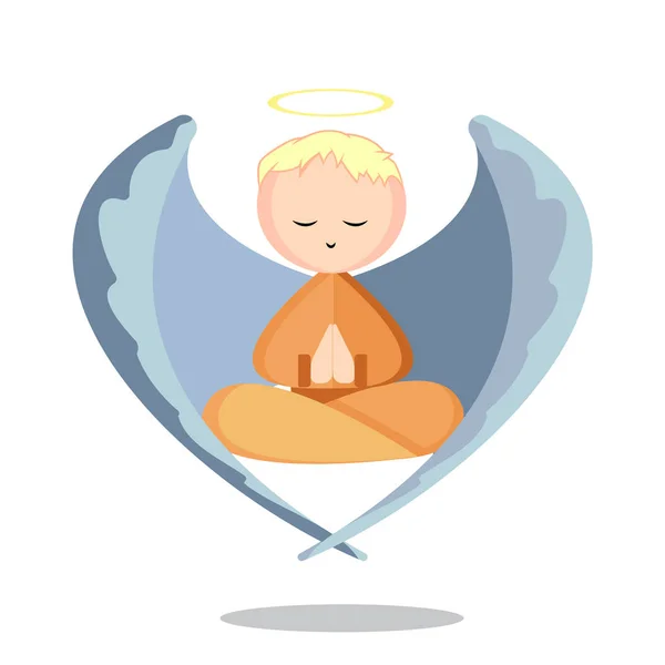 Angel Meditation Illustration — Stock Vector
