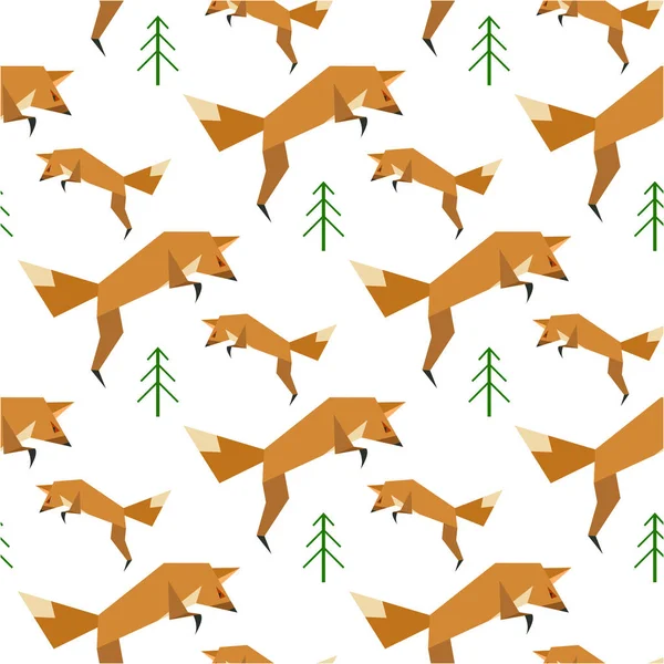 Red Fox Pattern — Stock Vector