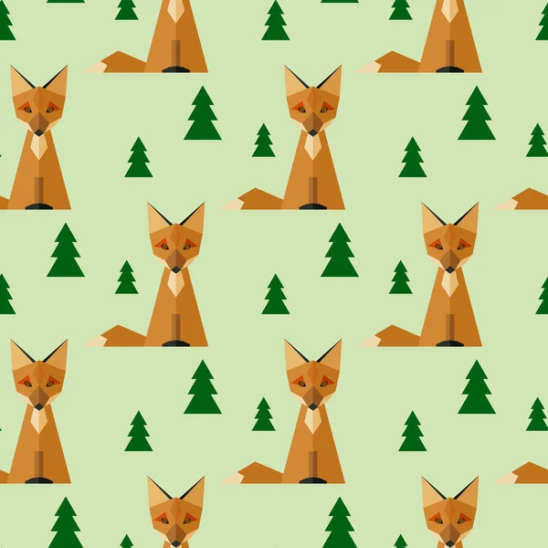 Seamless Fox Background — Stock Vector