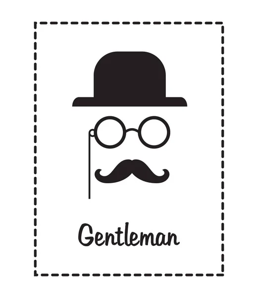 Gentleman Face Illustration — Stock Vector