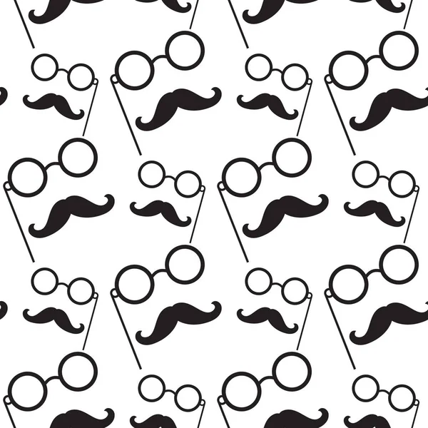 Glasses and mustache — Stock Vector