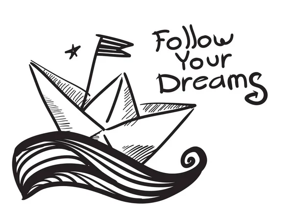 Kağıt tekne illüstrasyon